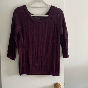 Dark Purple Perforated Sweater